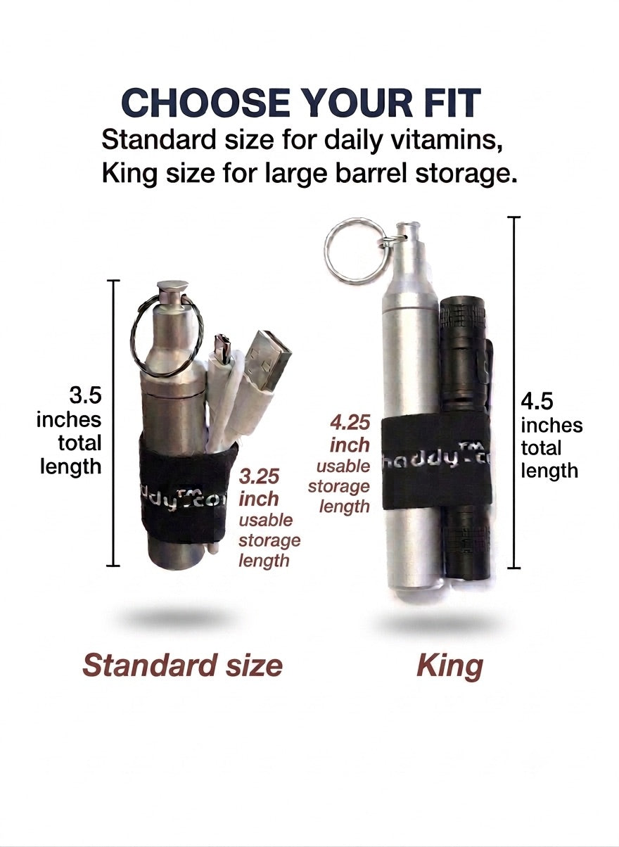 phaddy™ Keychain Container + Compression Band — Store Inside, Secure Outside