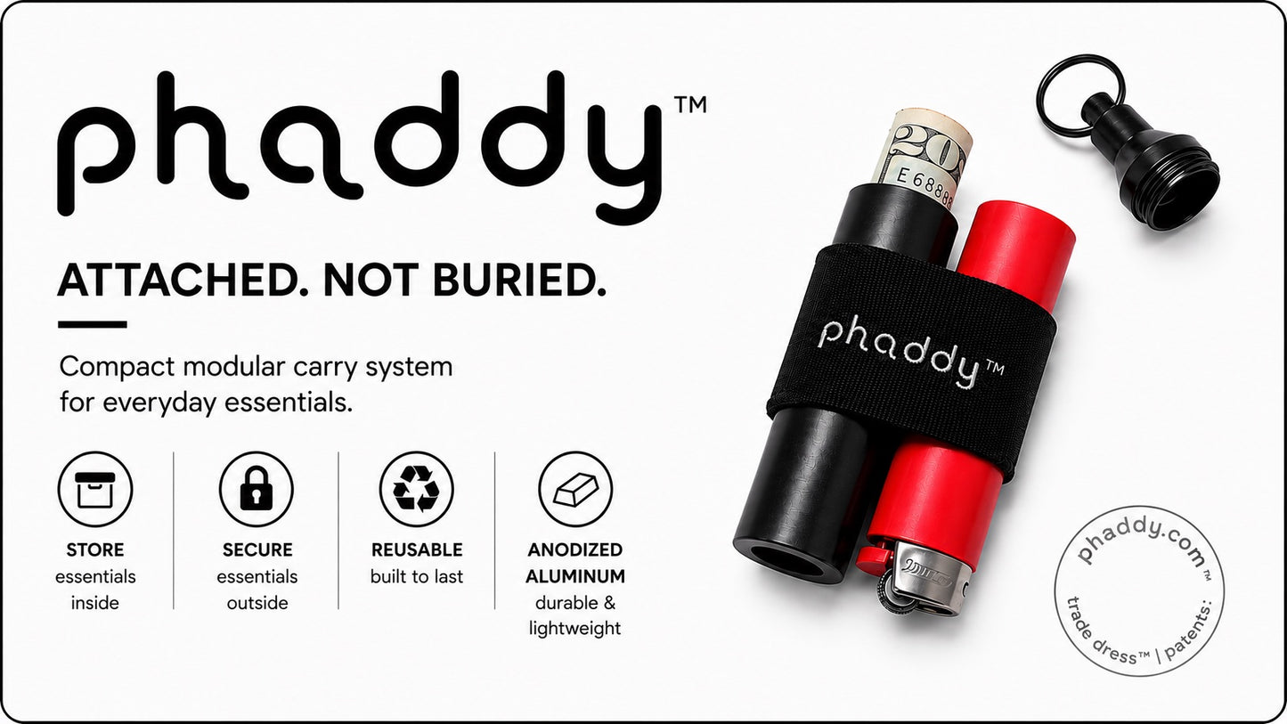 phaddy™ Keychain Container + Compression Band — Store Inside, Secure Outside