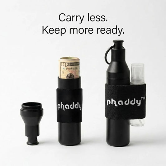 phaddy™ Keychain Container + Compression Band — Store Inside, Secure Outside