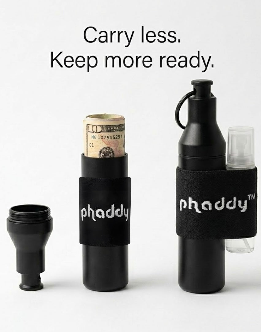 phaddy™ Keychain Container + Compression Band — Store Inside, Secure Outside